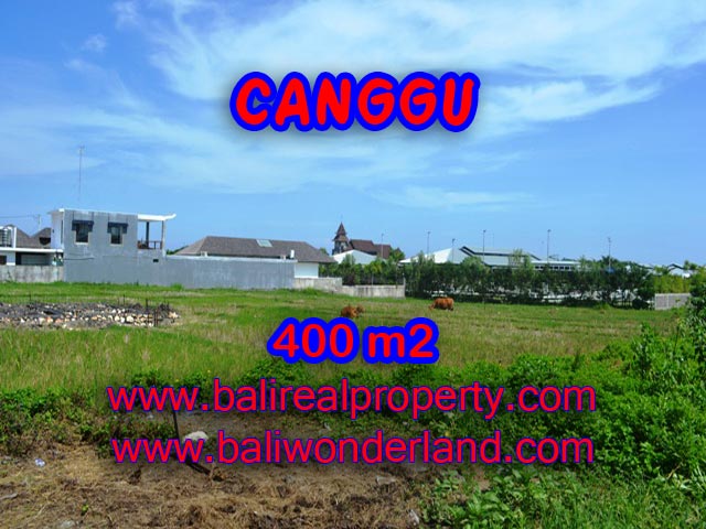 Tanah dijual di Bali 400 m2 view sawah di Canggu Brawa